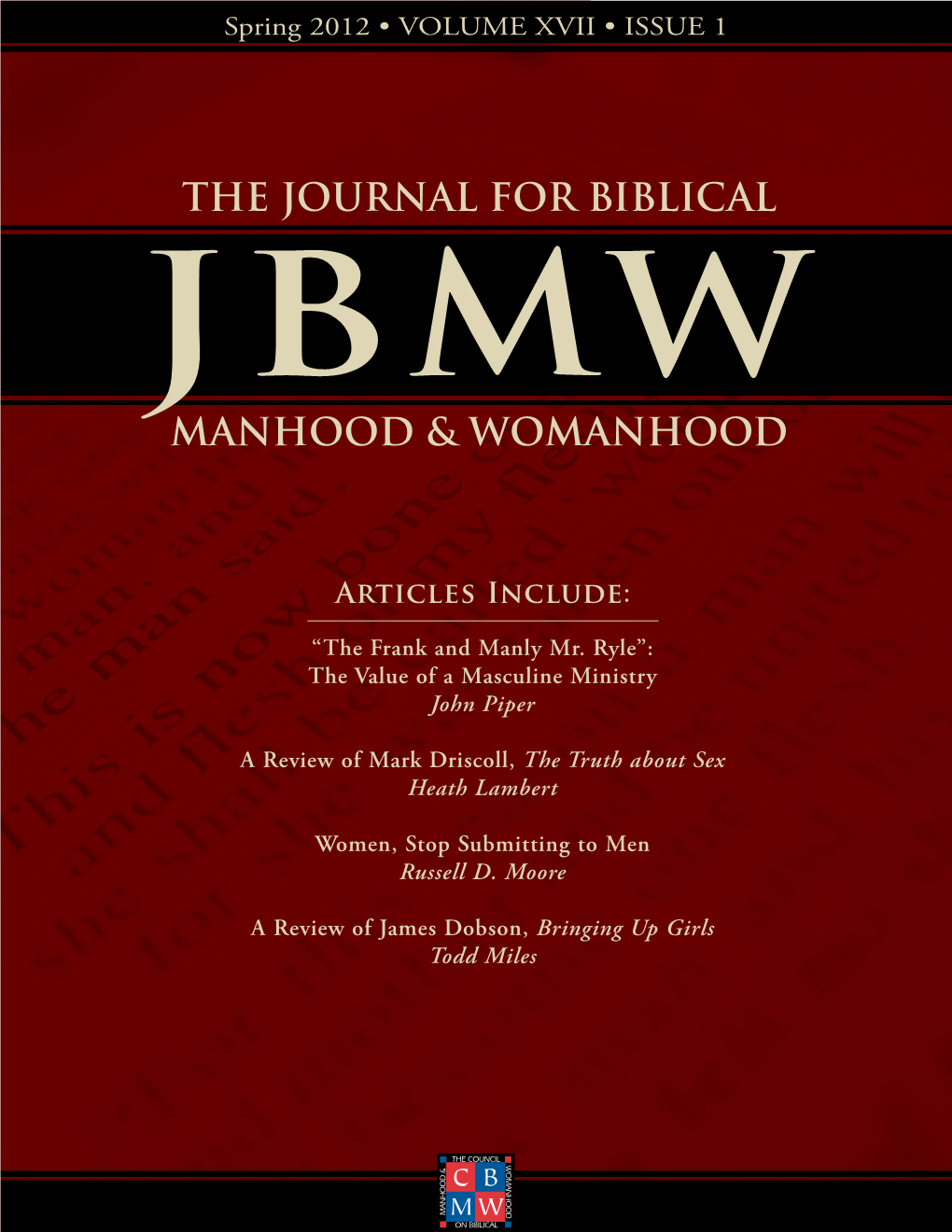 The Journal for Biblical Manhood & Womanhood