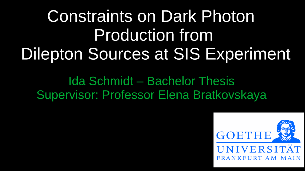 Constraints on Dark Photon Production from Dilepton Sources at SIS Experiment