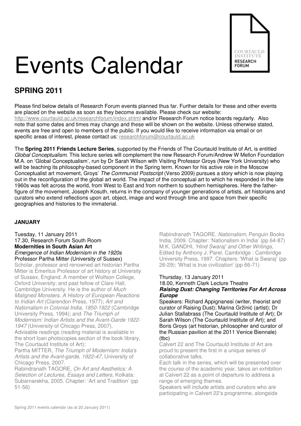 Events Calendar