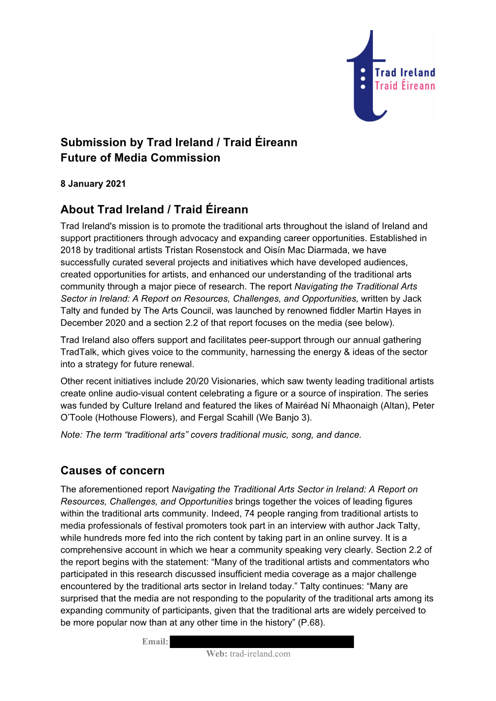 Trad Ireland / Traid Éireann Future of Media Commission