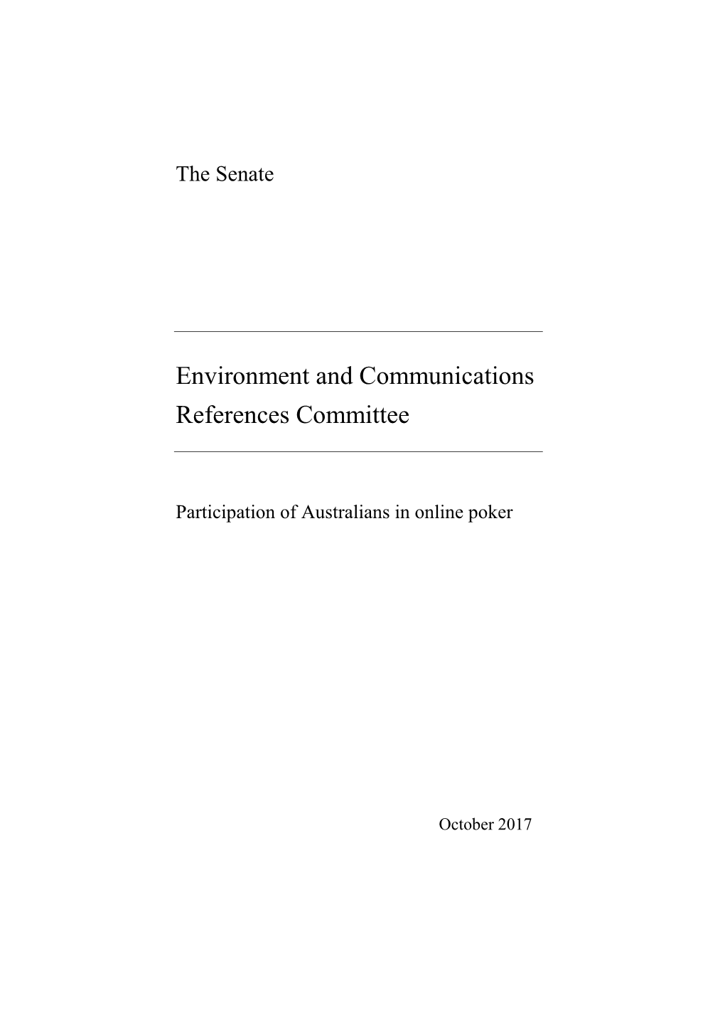 Environment and Communications References Committee