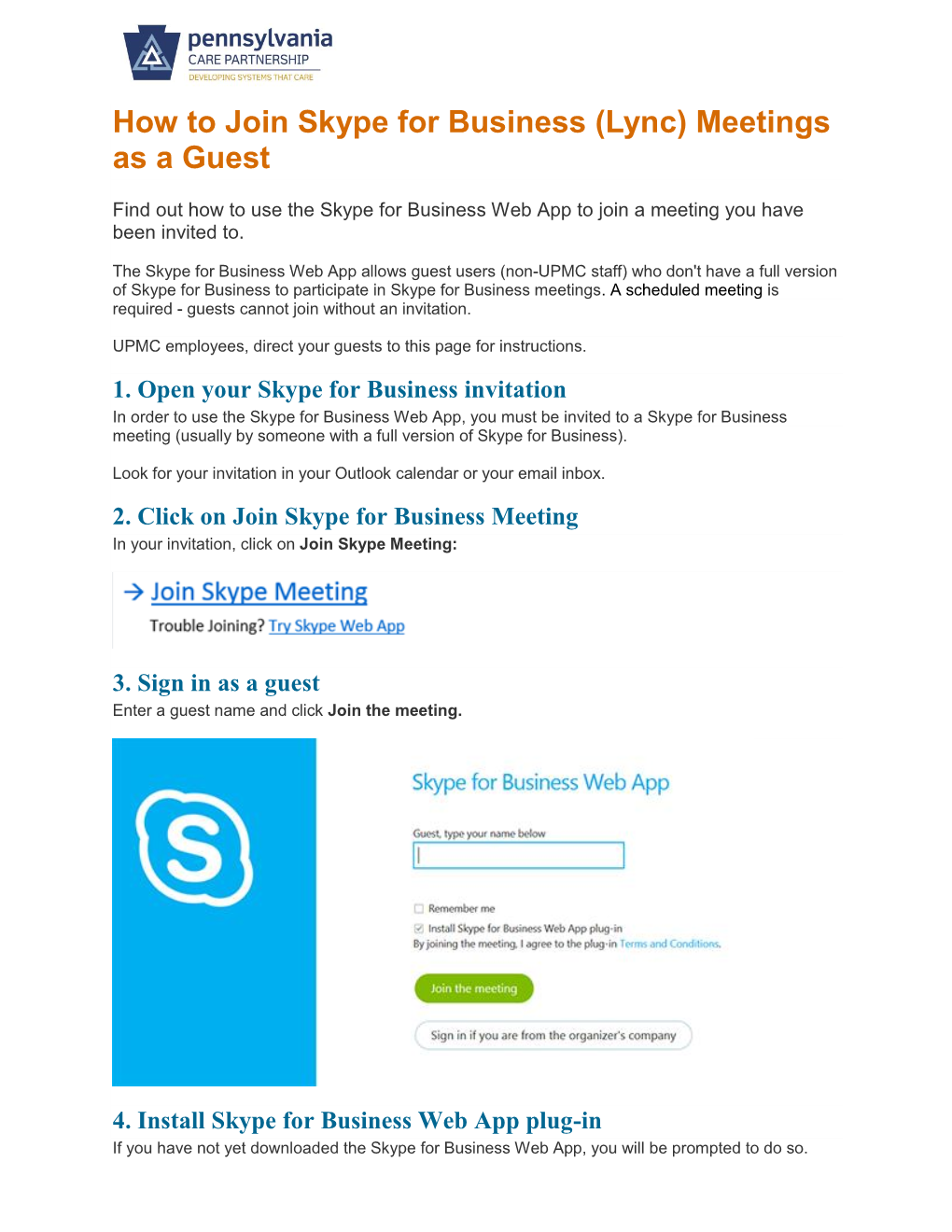 How to Join Skype for Business (Lync) Meetings As a Guest