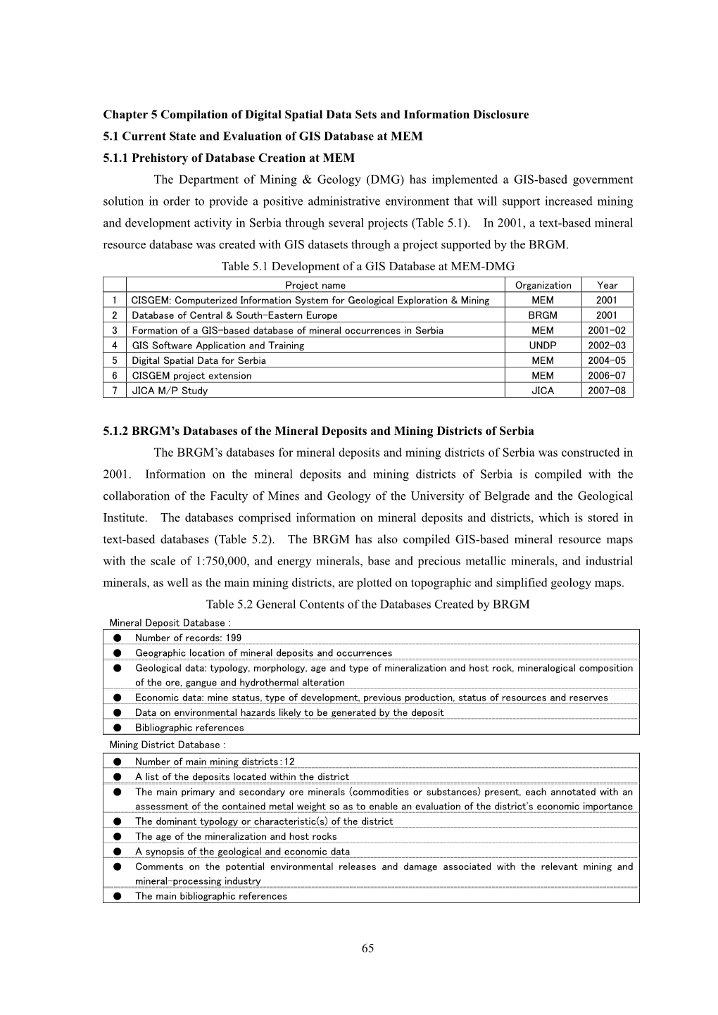 65 Chapter 5 Compilation of Digital Spatial Data Sets and Information