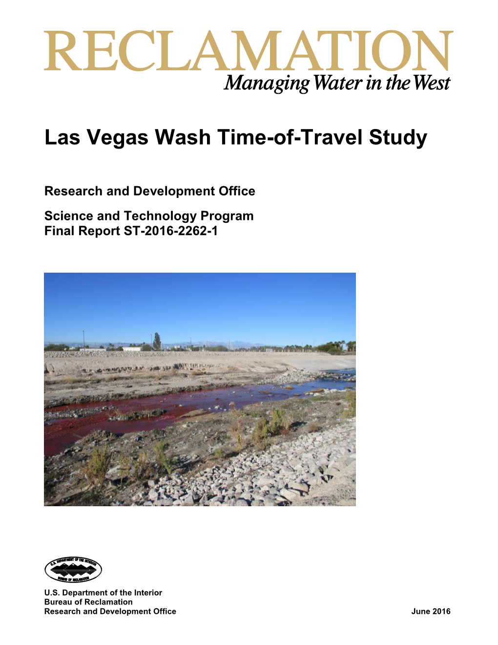 Las Vegas Wash Time-Of-Travel Study
