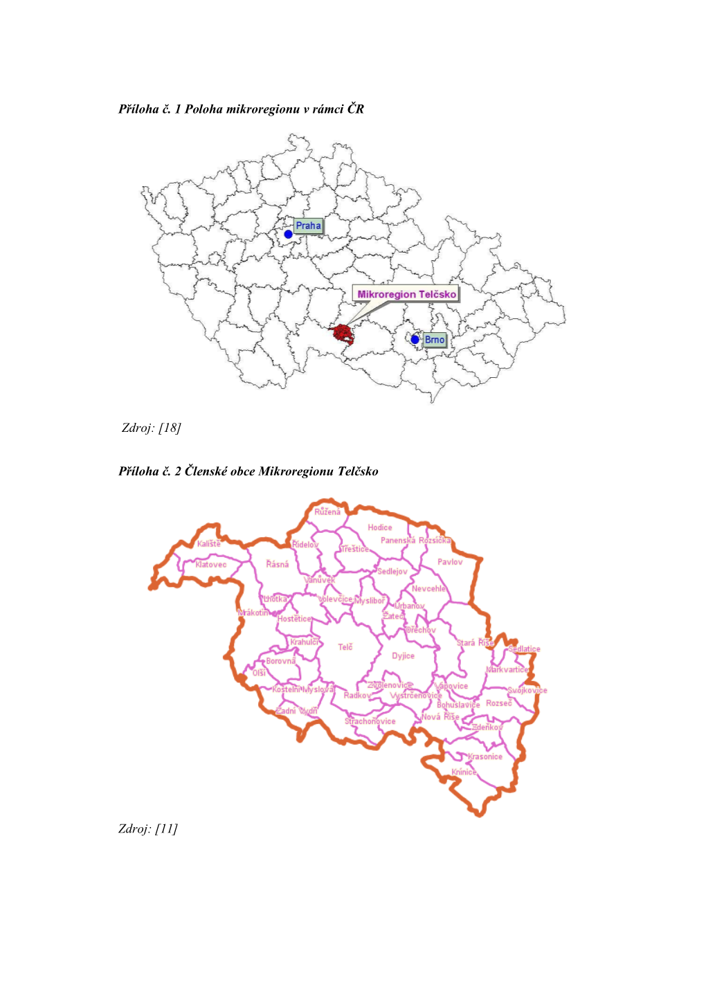 Příloha Č. 2 Členské Obce Mikroregionu Telčsko Zdroj