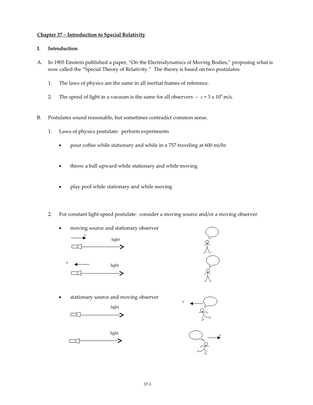 Chapter 39 Introduction to Special Relativity