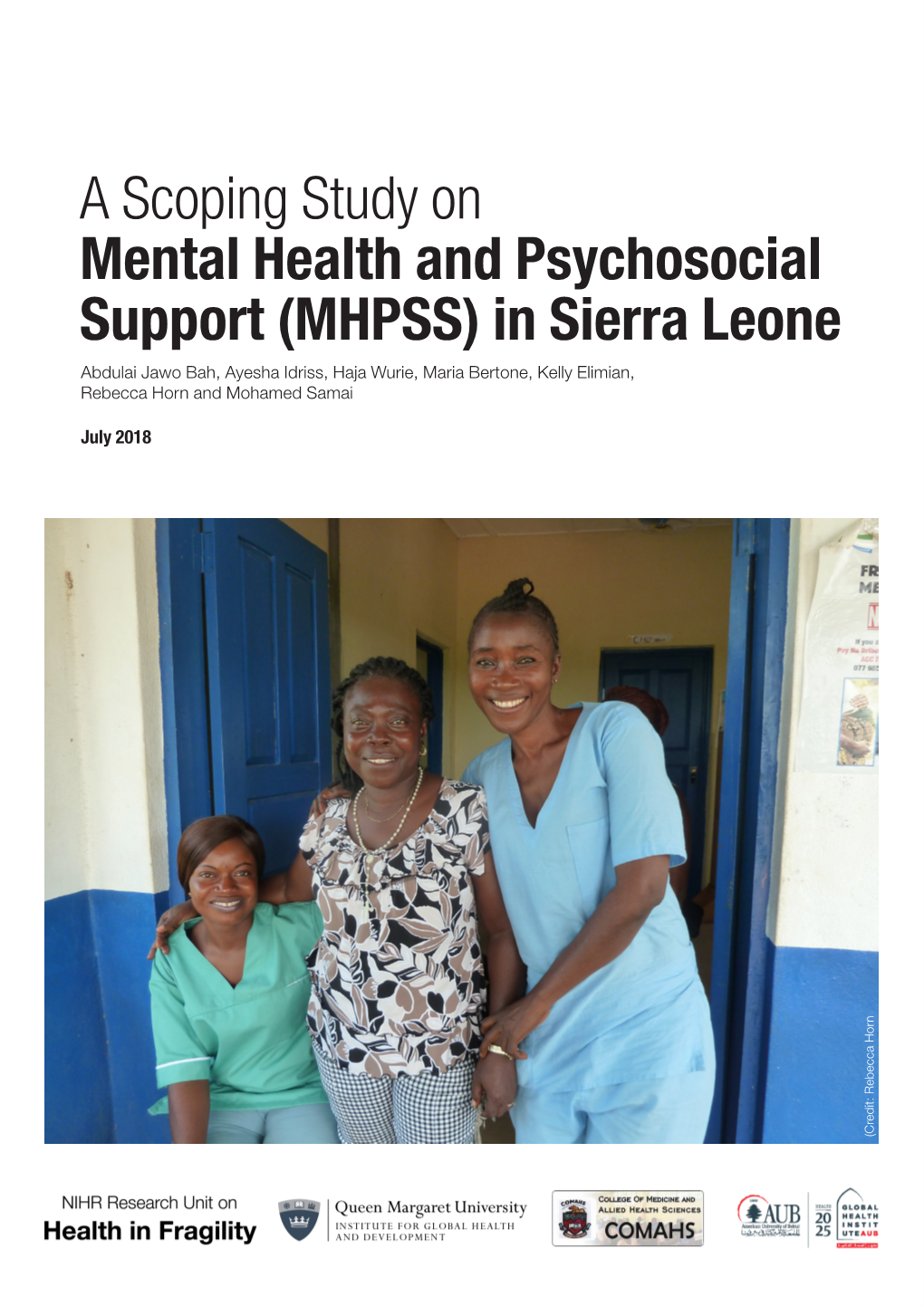 A Scoping Study on Mental Health and Psychosocial Support (MHPSS