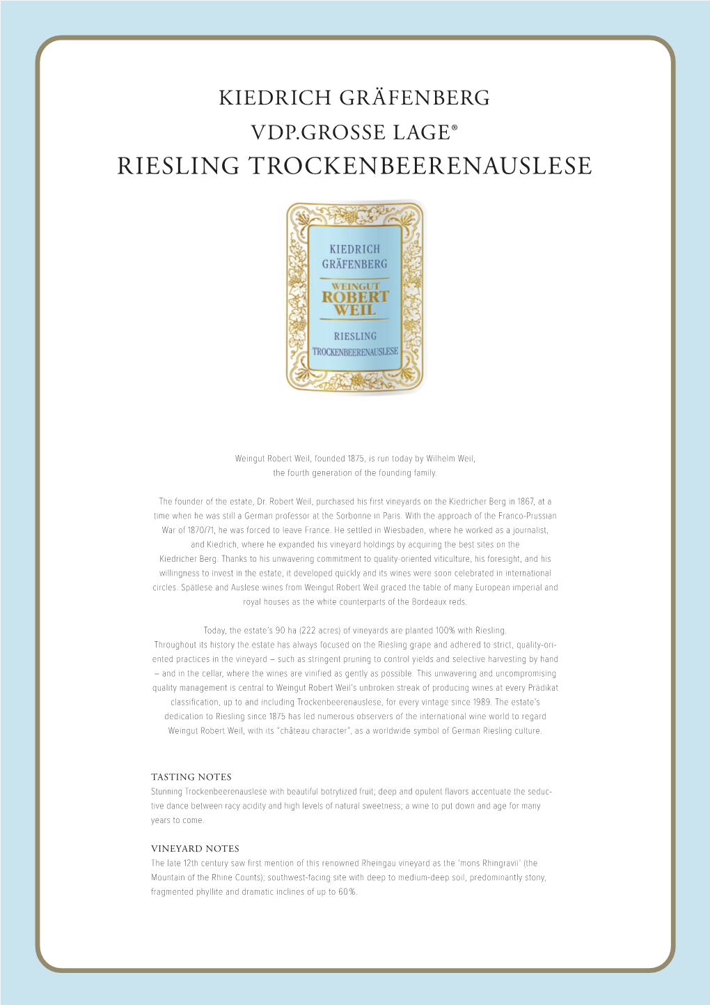 Riesling Trockenbeerenauslese