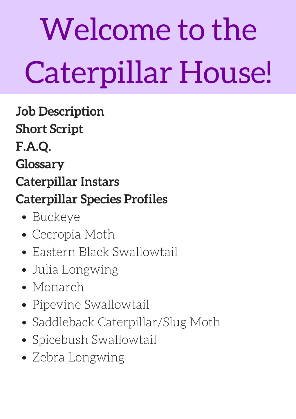Welcome to the Caterpillar House!