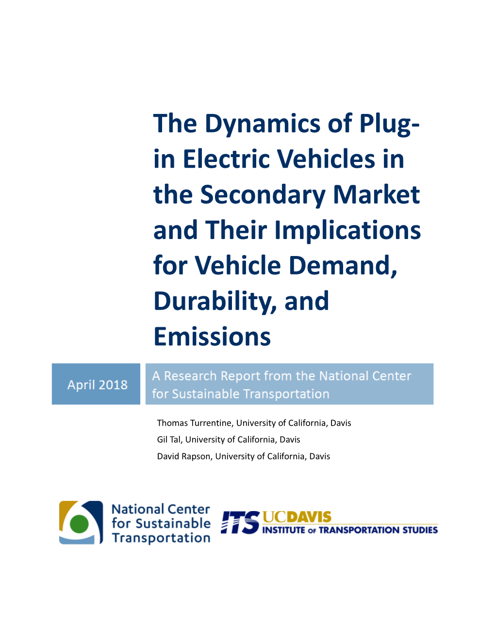 The Dynamics of Plug-In Electric Vehicles in the Secondary Market