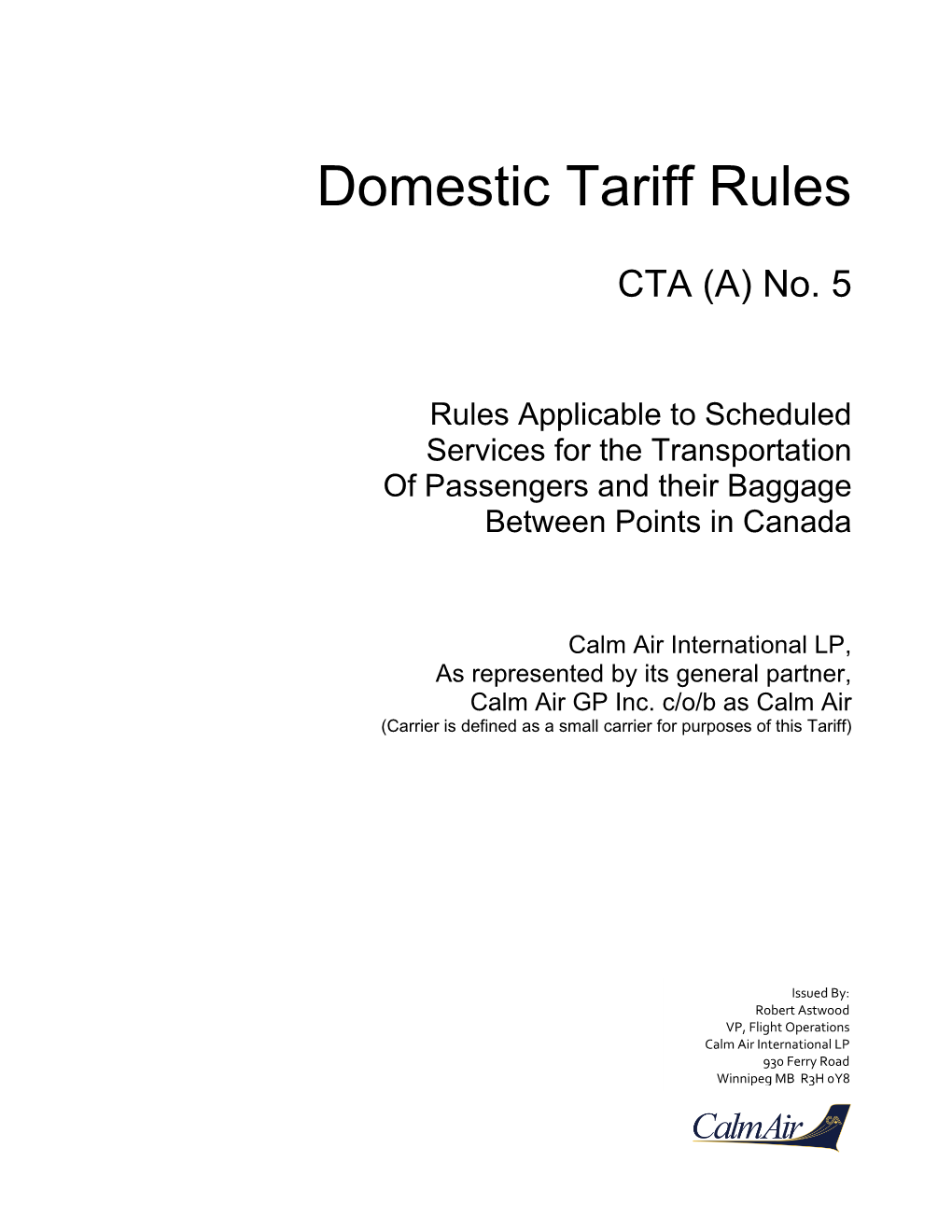 Domestic Tariff Rules