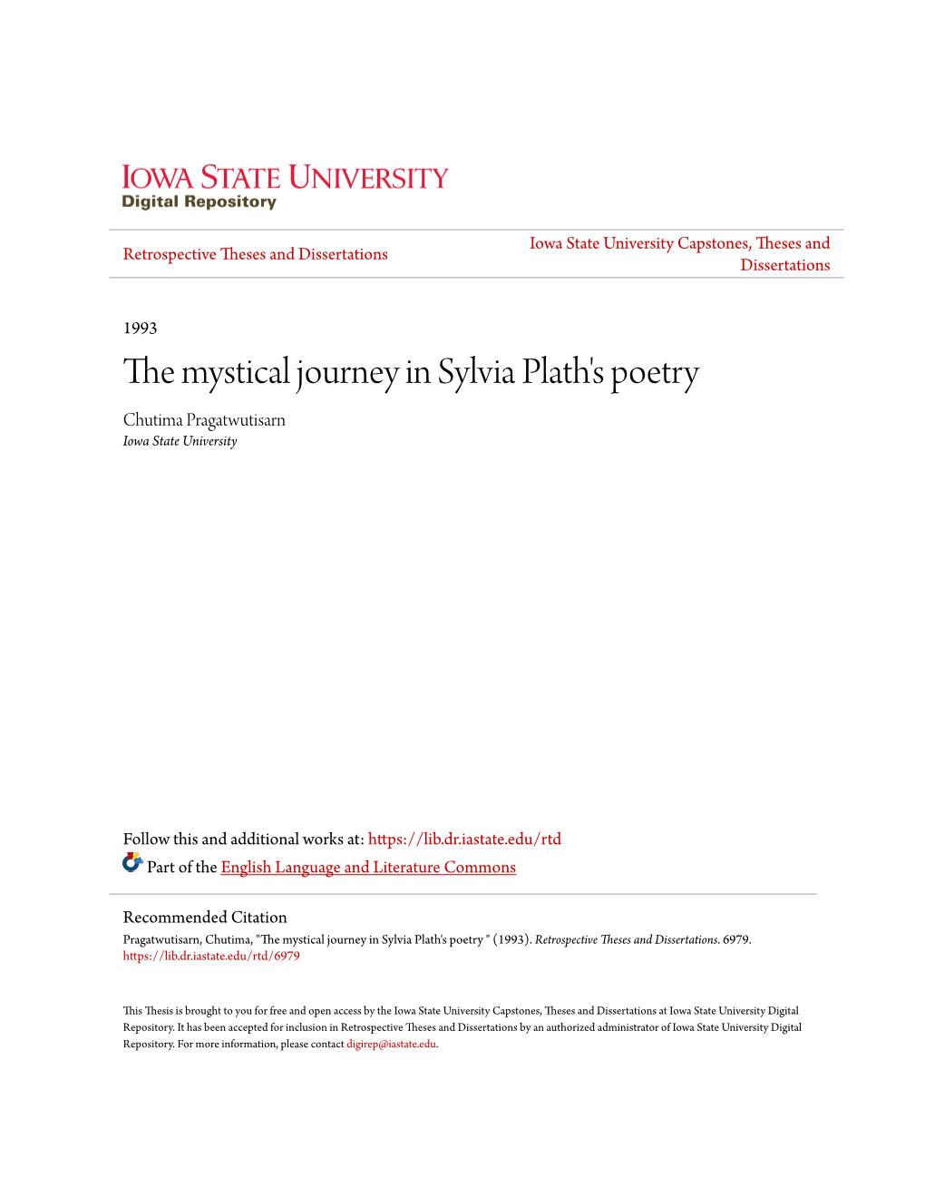 The Mystical Journey in Sylvia Plath's Poetry