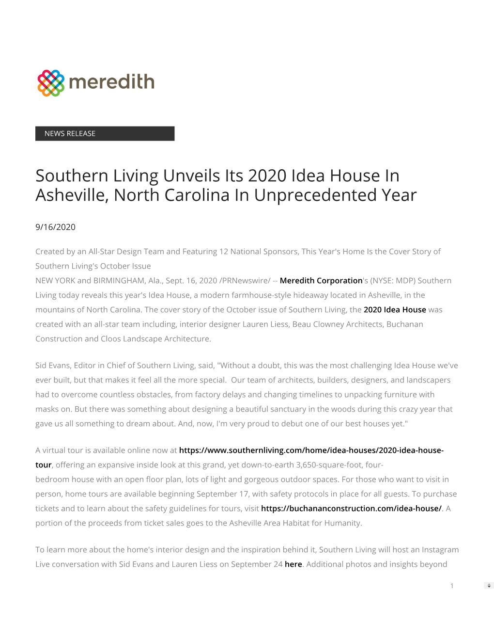 Southern Living Unveils Its 2020 Idea House in Asheville, North Carolina in Unprecedented Year