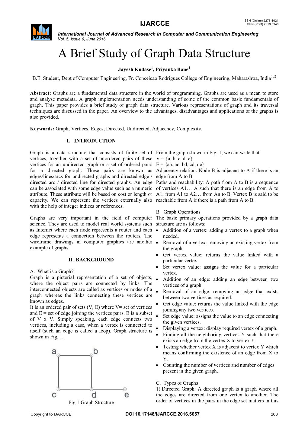 A Brief Study of Graph Data Structure