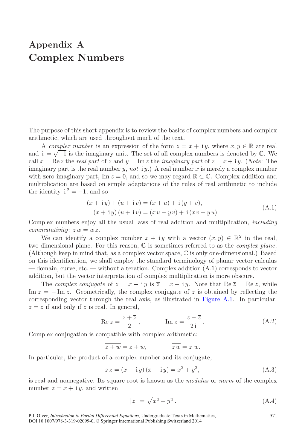 Appendix a Complex Numbers