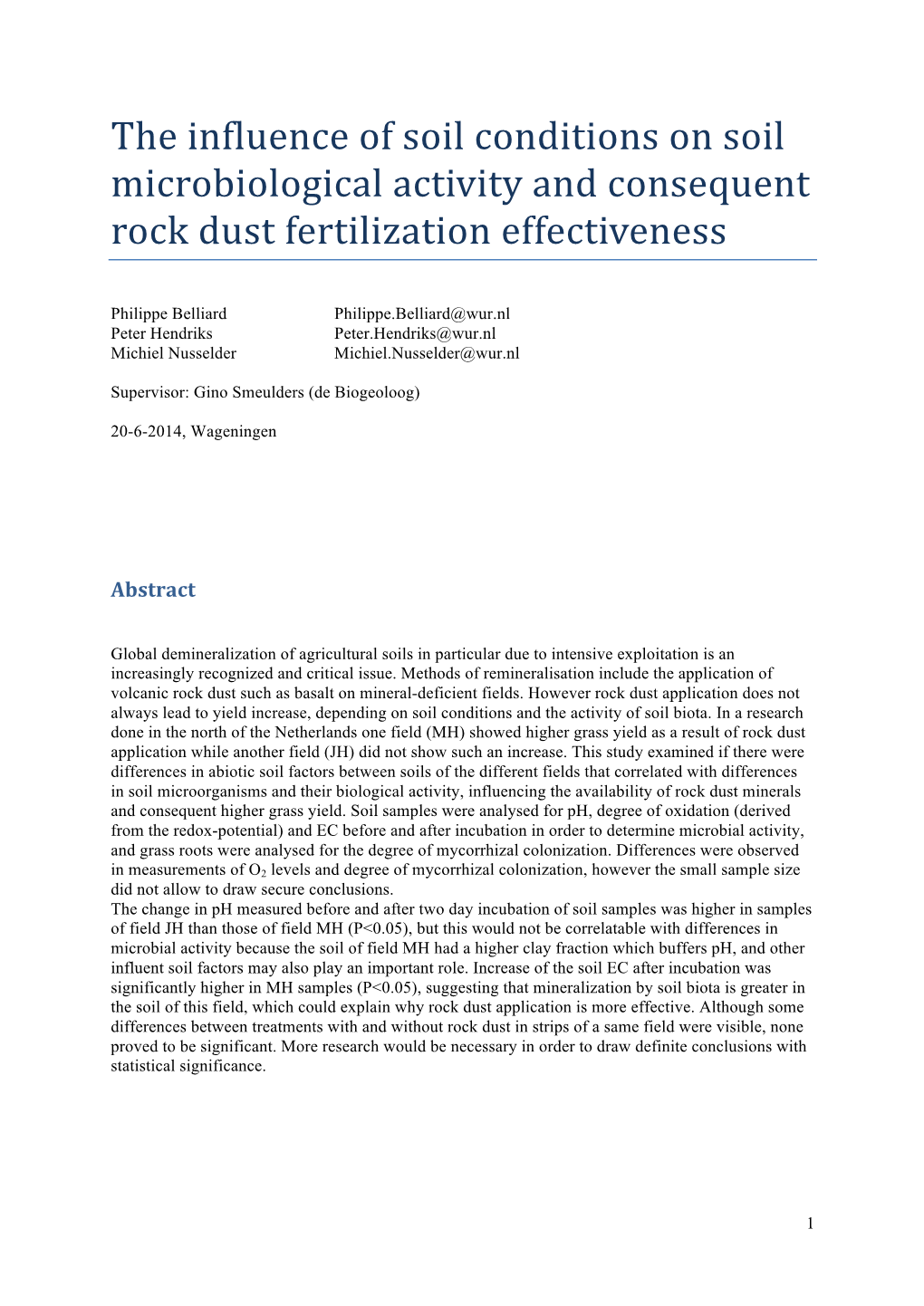 Rock Dust Fertilization Effectiveness