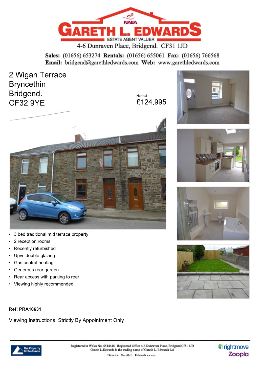 2 Wigan Terrace Bryncethin Bridgend. CF32