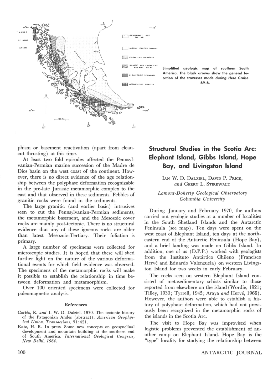 Structural Studies in the Scotia Arc: Elephant Island, Gibbs Island, Hope