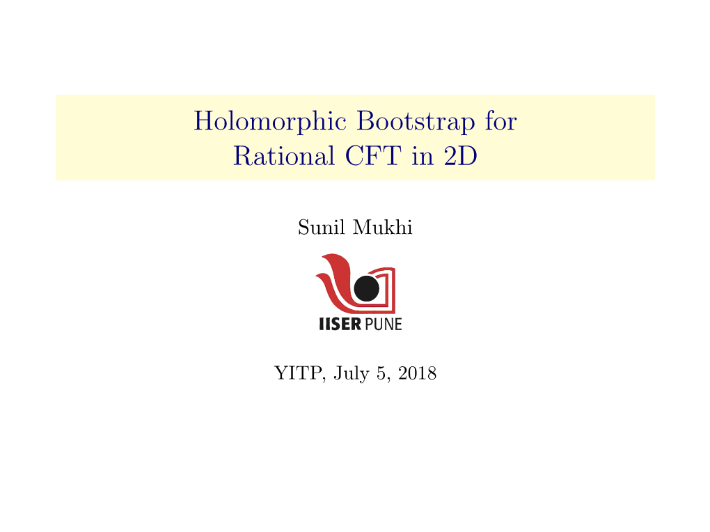 Holomorphic Bootstrap for Rational CFT in 2D