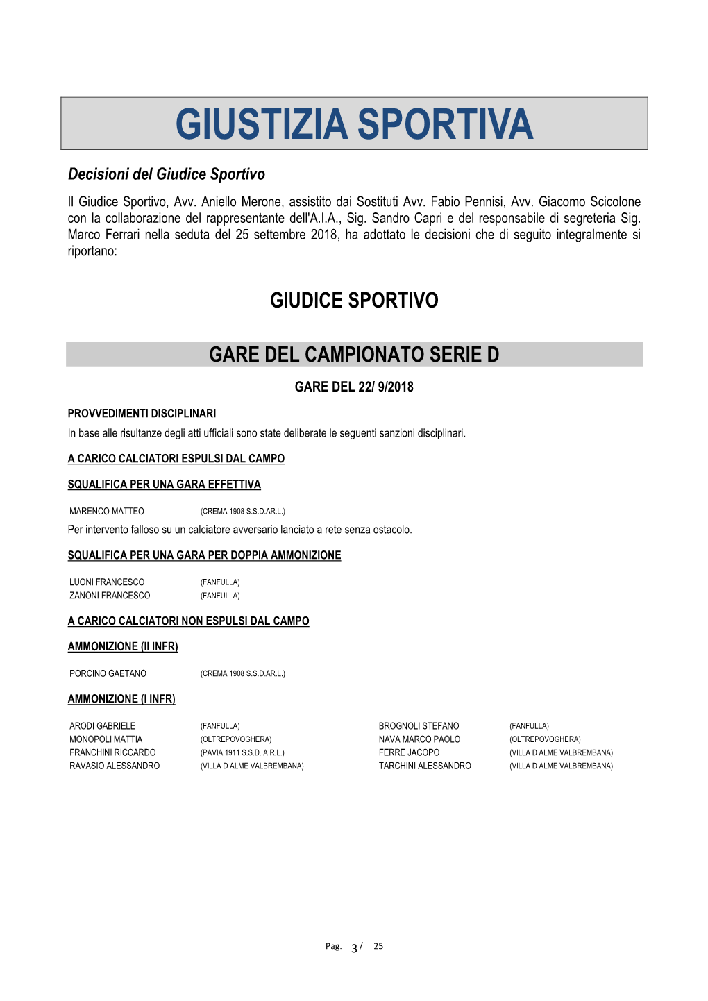 Giustizia Sportiva