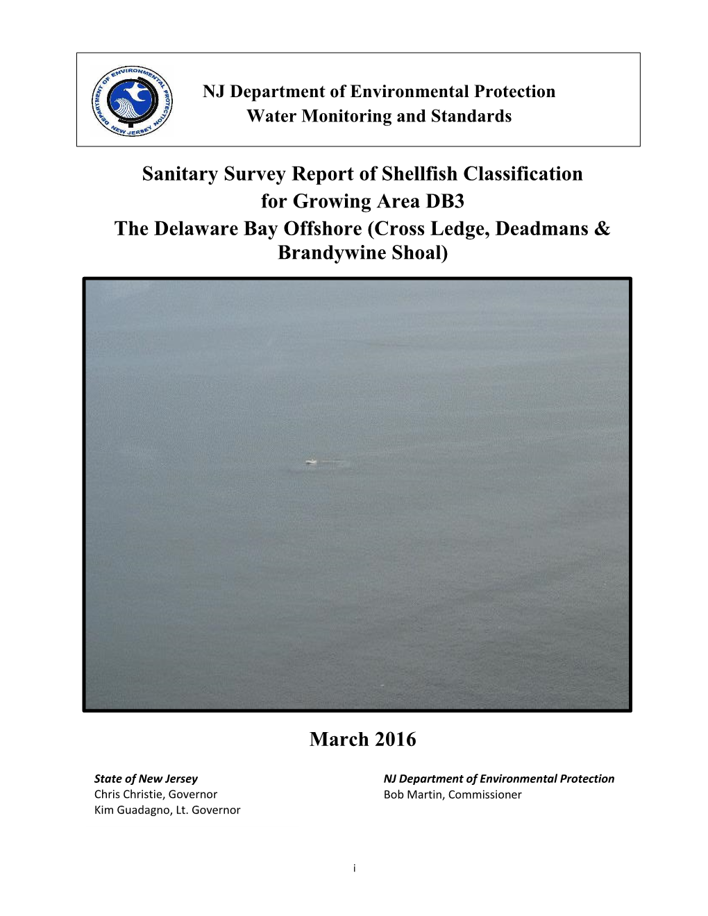 Sanitary Survey Report of Shellfish Classification for Growing Area DB3 the Delaware Bay Offshore (Cross Ledge, Deadmans & Brandywine Shoal)