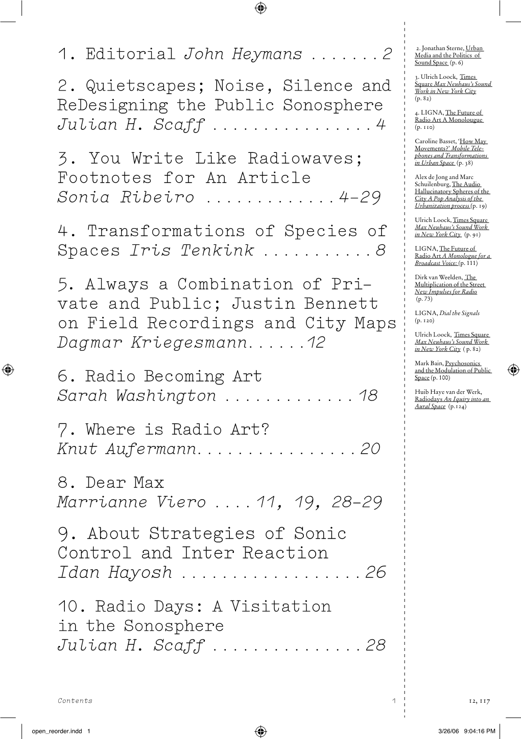 9. About Strategies of Sonic Control and Inter Reaction 26