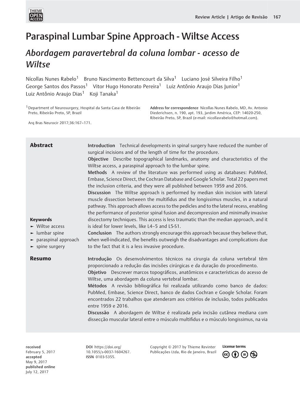 Paraspinal Lumbar Spine Approach - Wiltse Access Abordagem Paravertebral Da Coluna Lombar - Acesso De Wiltse