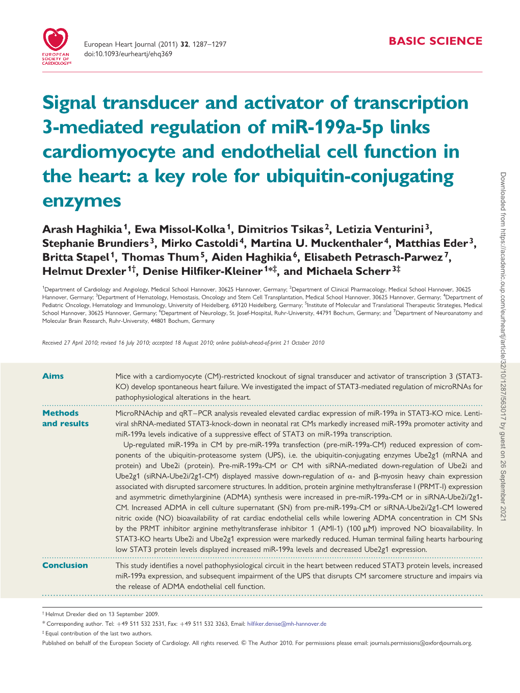 Signal Transducer and Activator of Transcription 3-Mediated Regulation