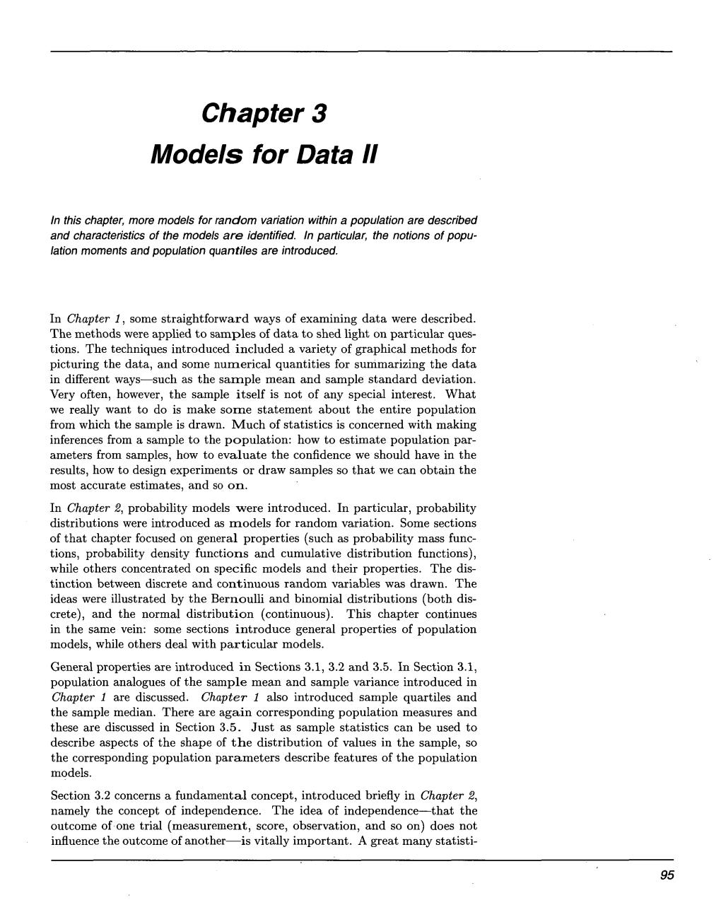 Chapter 3 Models for Data I1