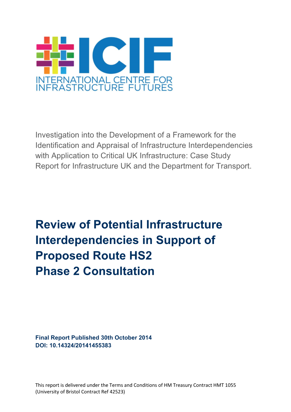 Review of Potential Infrastructure Interdependencies in Support of Proposed Route HS2 Phase 2 Consultation