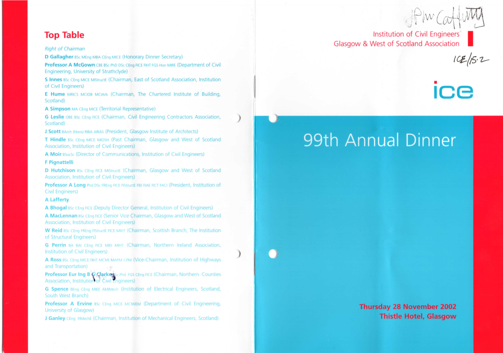 99Th Annual Dinner