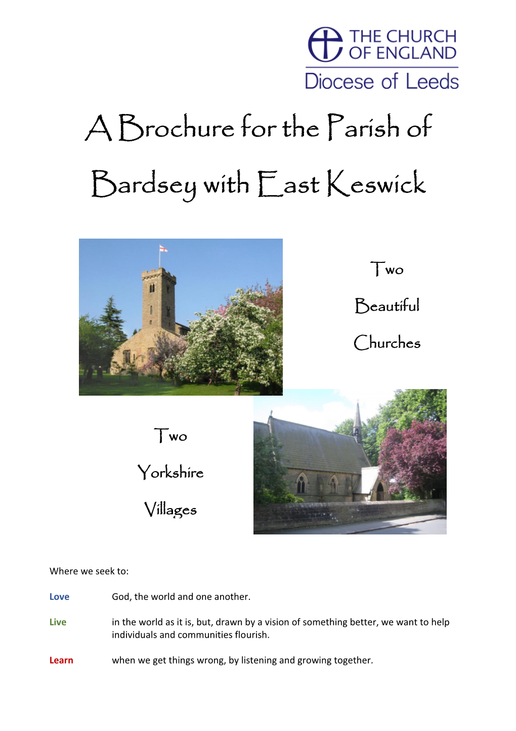 A Brochure for the Parish of Bardsey with East Keswick