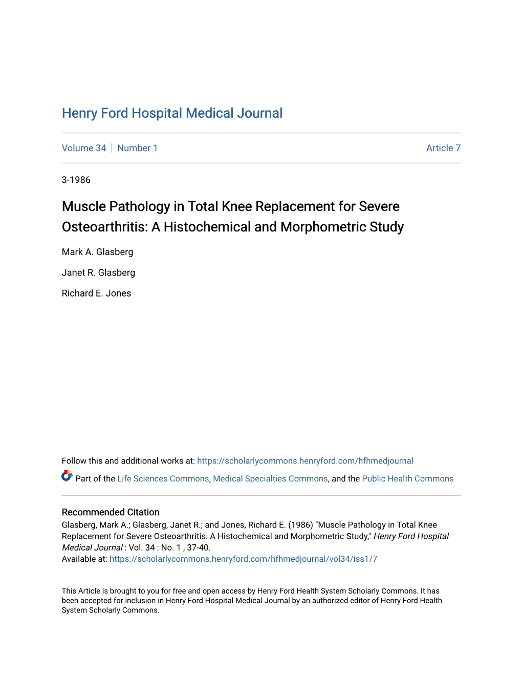 Muscle Pathology in Total Knee Replacement for Severe Osteoarthritis: a Histochemical and Morphometric Study