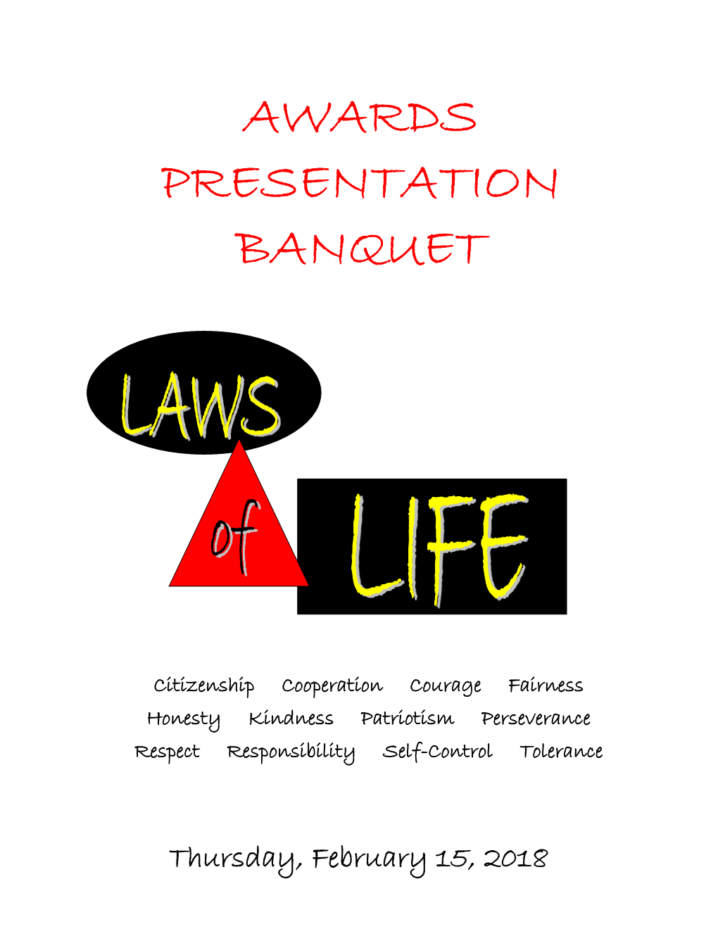 2018 Banquet Program with Winning Essays