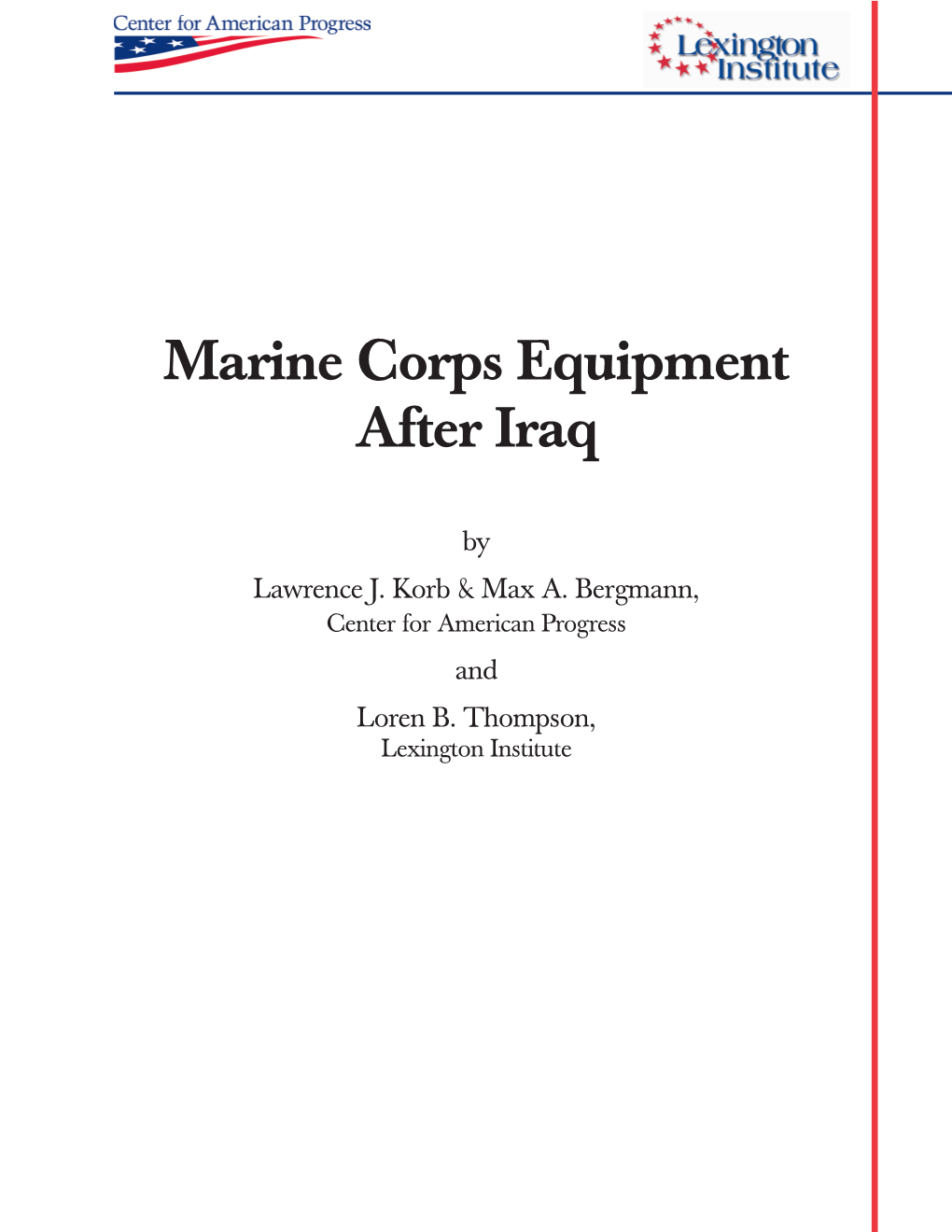 Marine Corps Equipment After Iraq