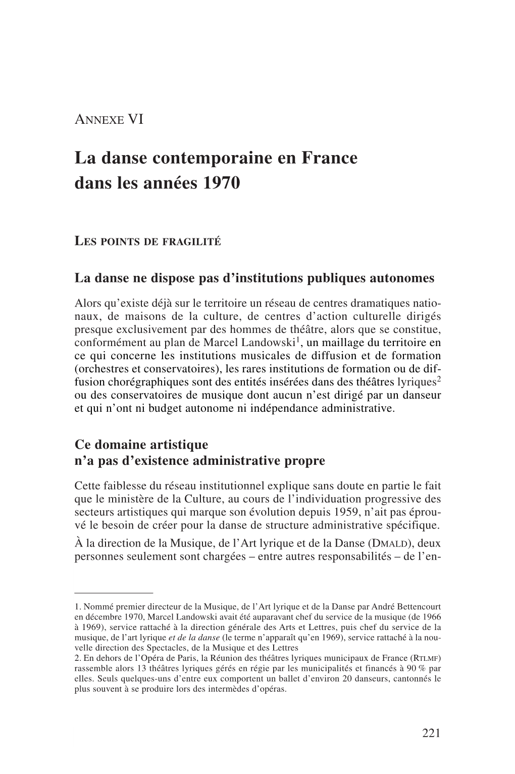 La Danse Contemporaine En France Dans Les Années 1970
