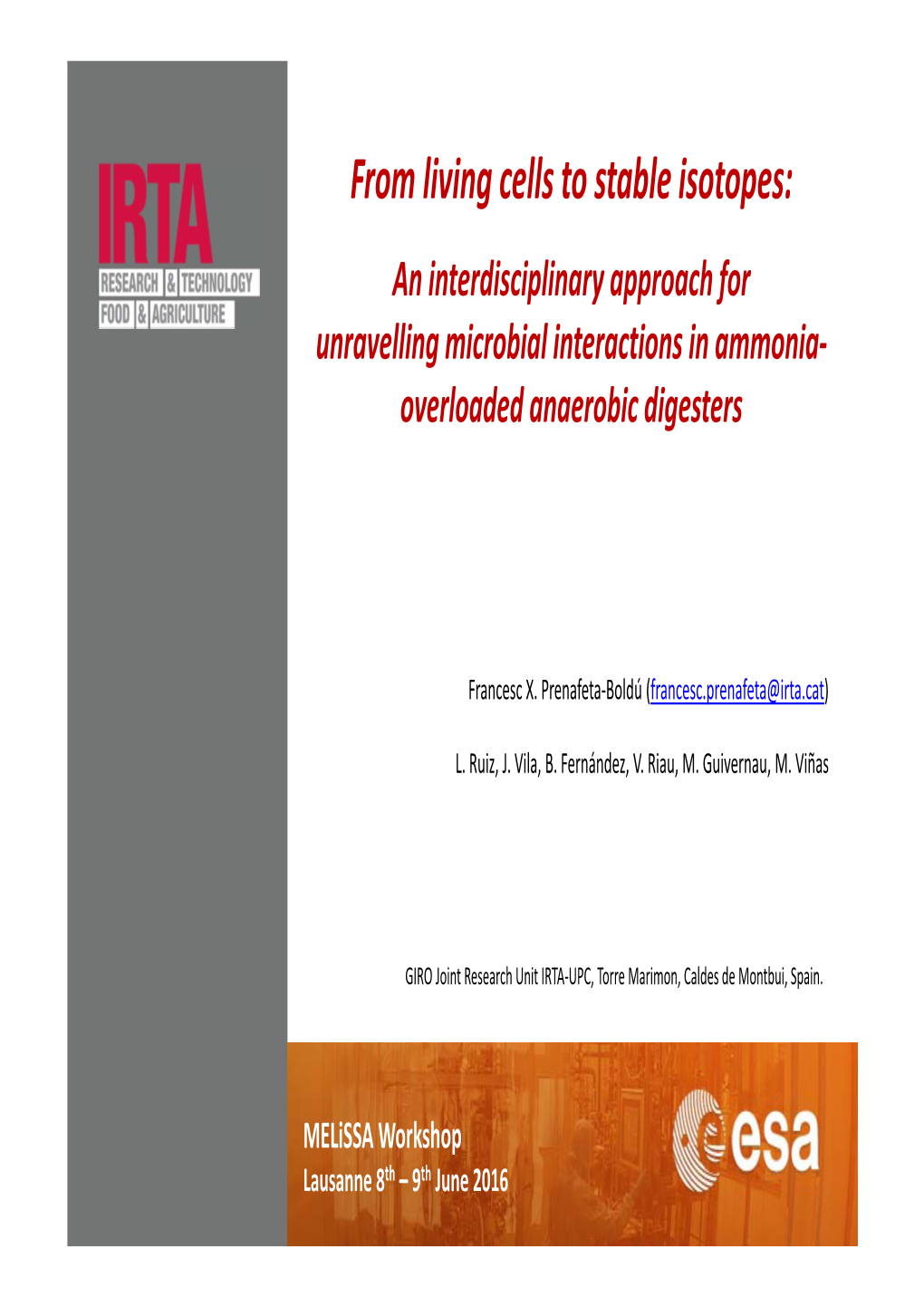 From Living Cells to Stable Isotopes: an Interdisciplinary Approach for Unravelling Microbial Interactions in Ammonia‐ Overloaded Anaerobic Digesters