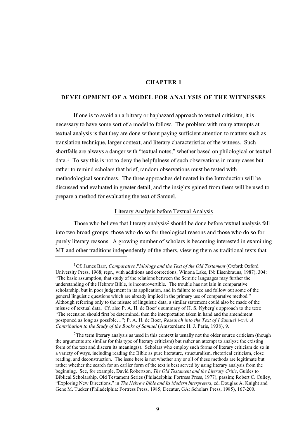 Chapter 1 Development of a Model for Analysis of The