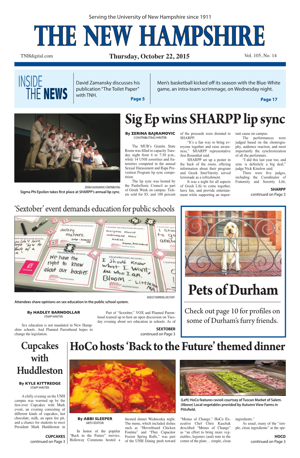 The New Hampshire Tnhdigital.Com Thursday, October 22, 2015 Vol