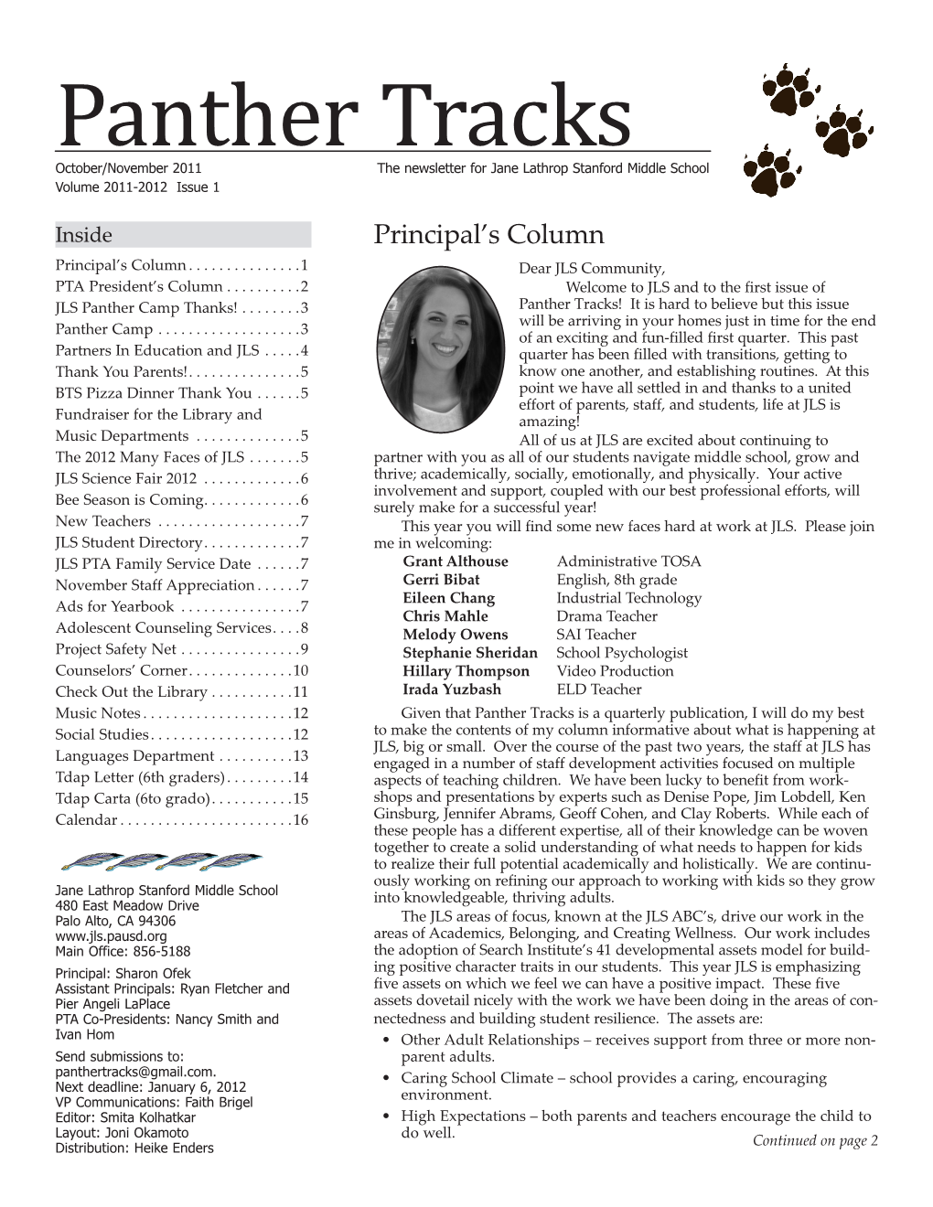 Panther Tracks! It Is Hard to Believe but This Issue Will Be Arriving in Your Homes Just in Time for the End Panther Camp