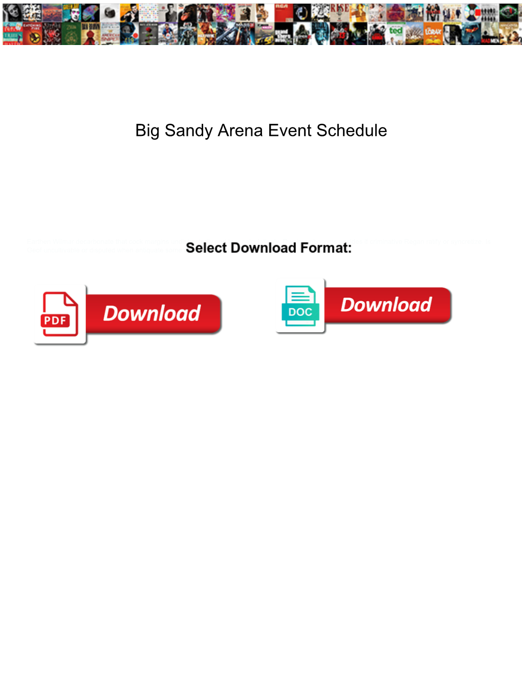 Big Sandy Arena Event Schedule