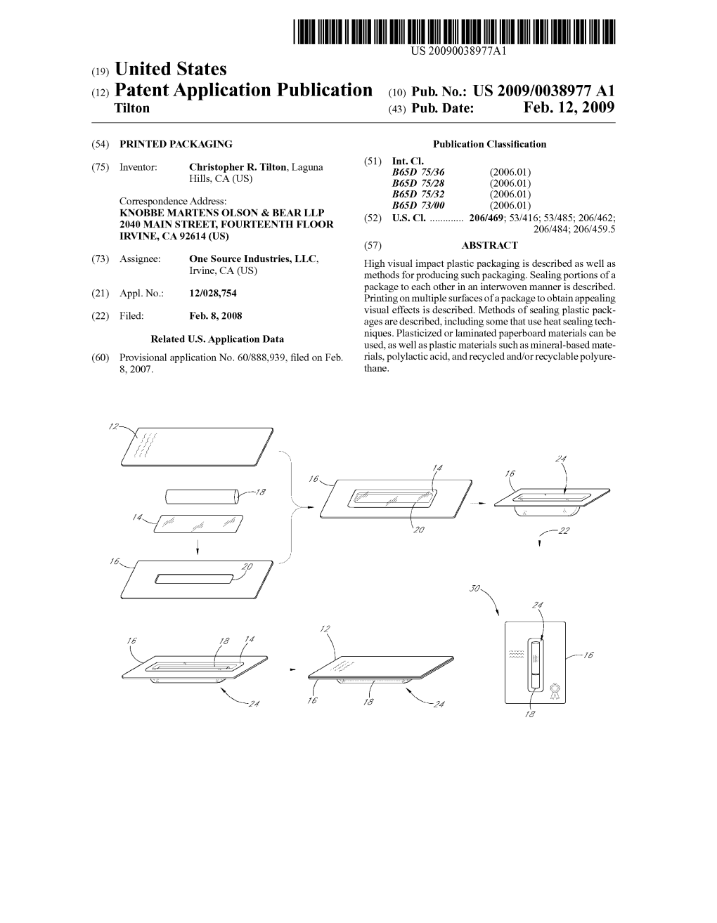 (12) Patent Application Publication (10) Pub. No.: US 2009/0038977 A1 Tilton (43) Pub