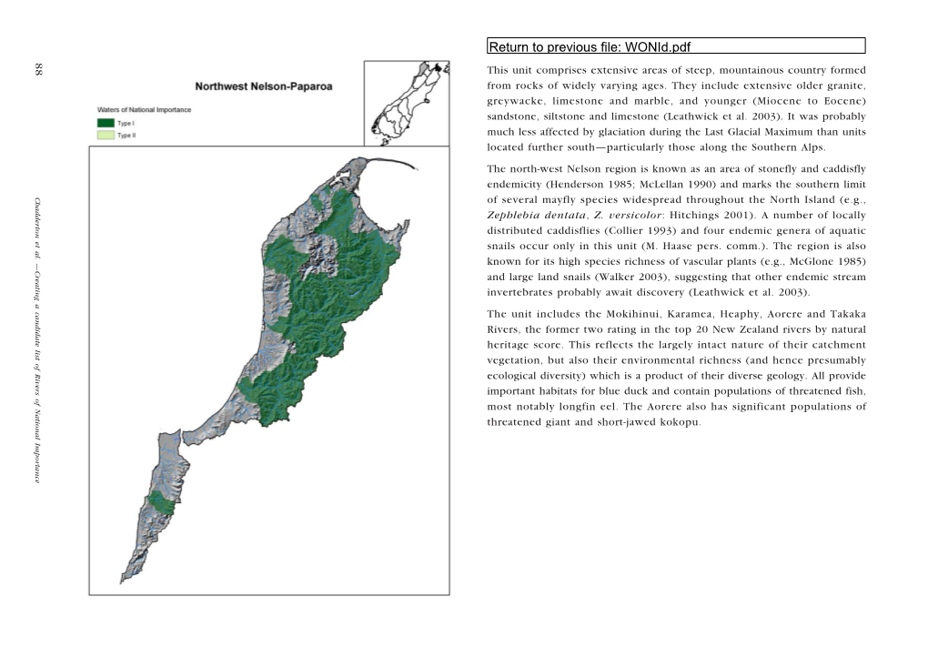 Identifying Freshwater Ecosystems of National Importance for Biodiversity