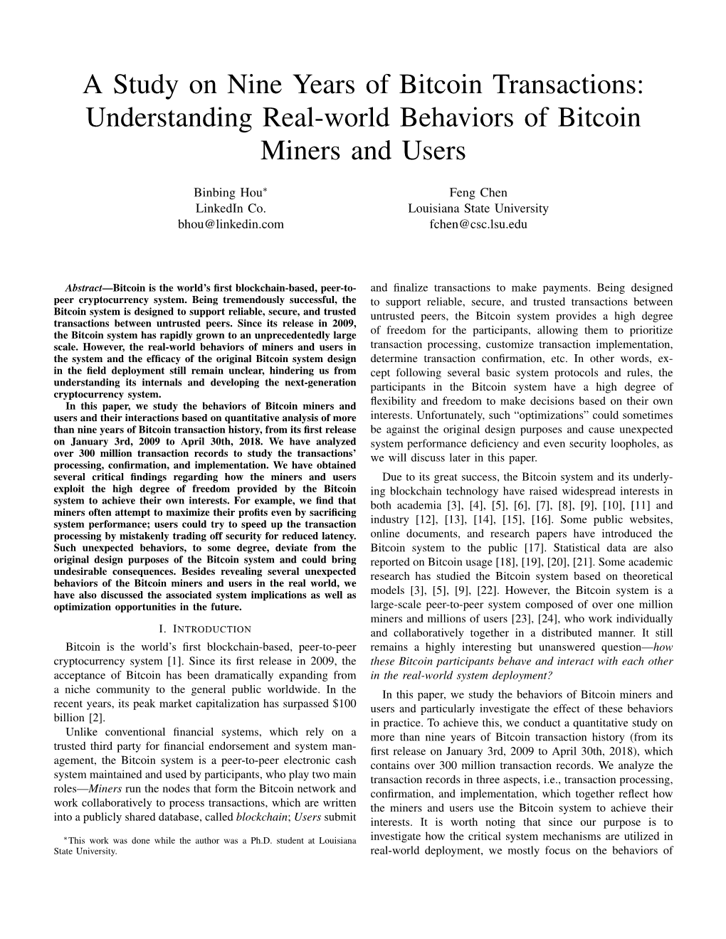 A Study on Nine Years of Bitcoin Transactions: Understanding Real-World Behaviors of Bitcoin Miners and Users