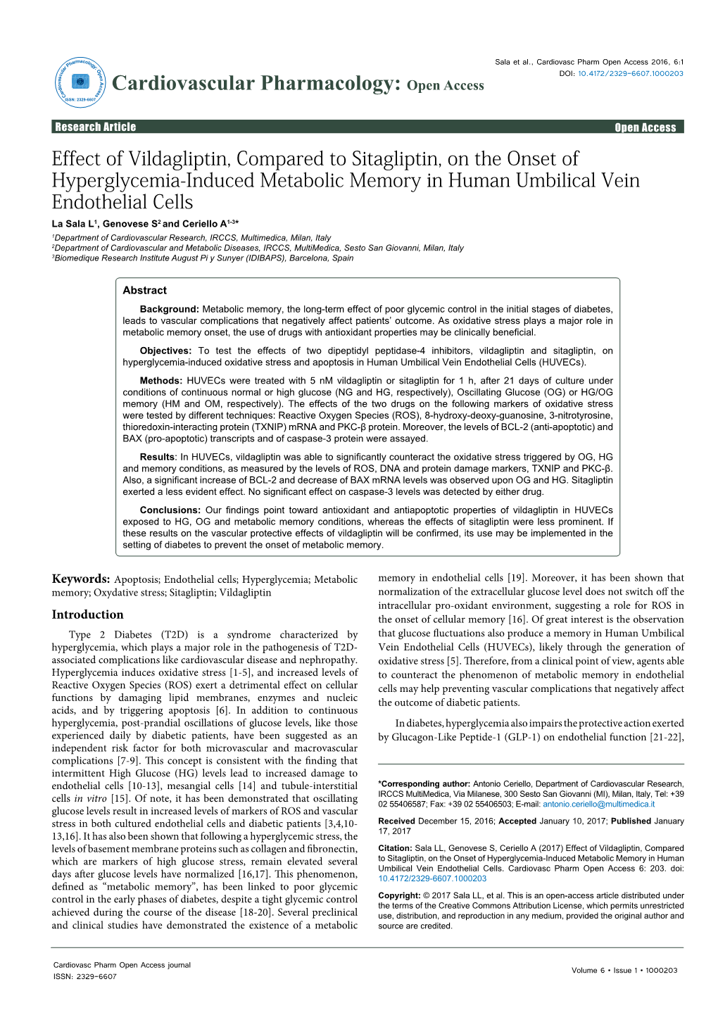 Effect of Vildagliptin, Compared to Sitagliptin, on the Onset Of