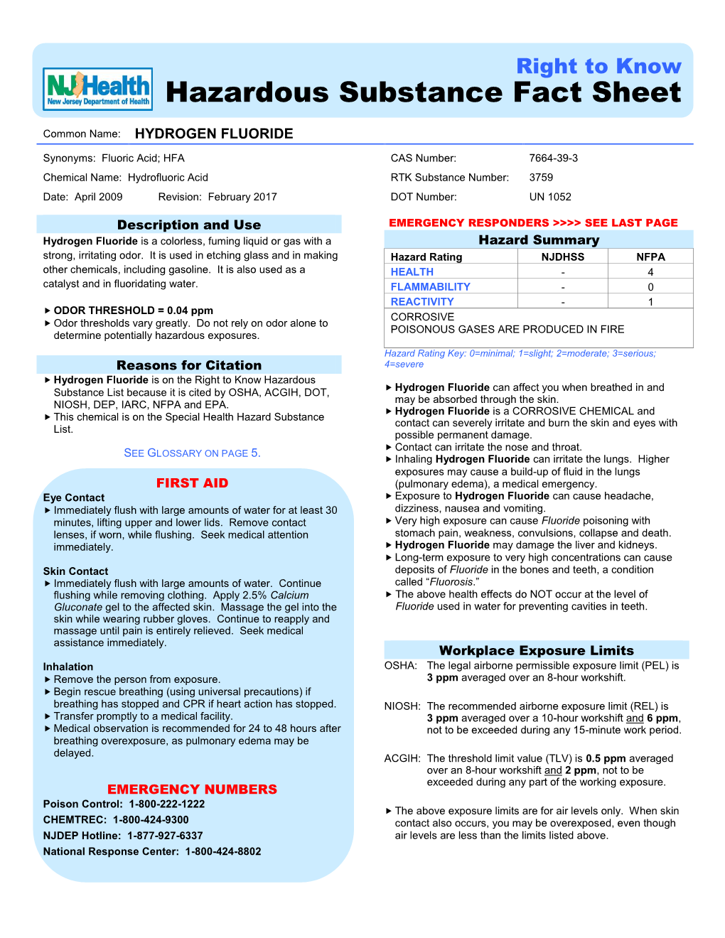 Hydrogen Fluoride