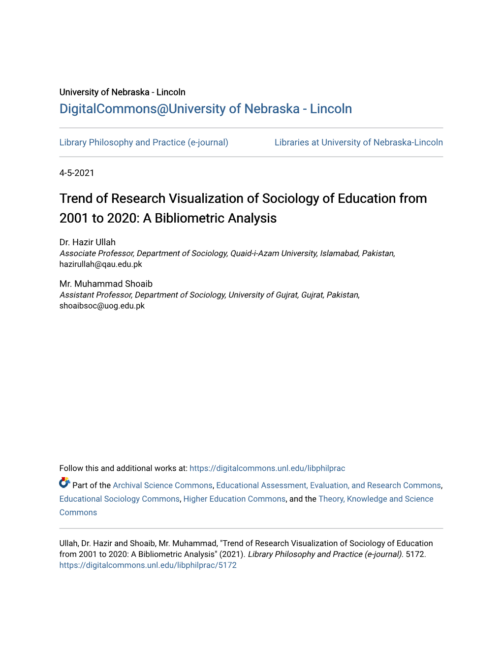 A Bibliometric Analysis