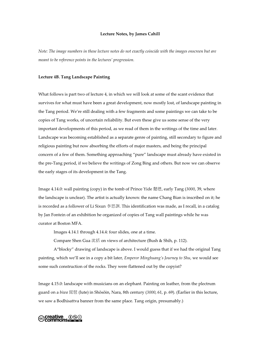 Lecture Notes, by James Cahill Note: the Image Numbers in These Lecture