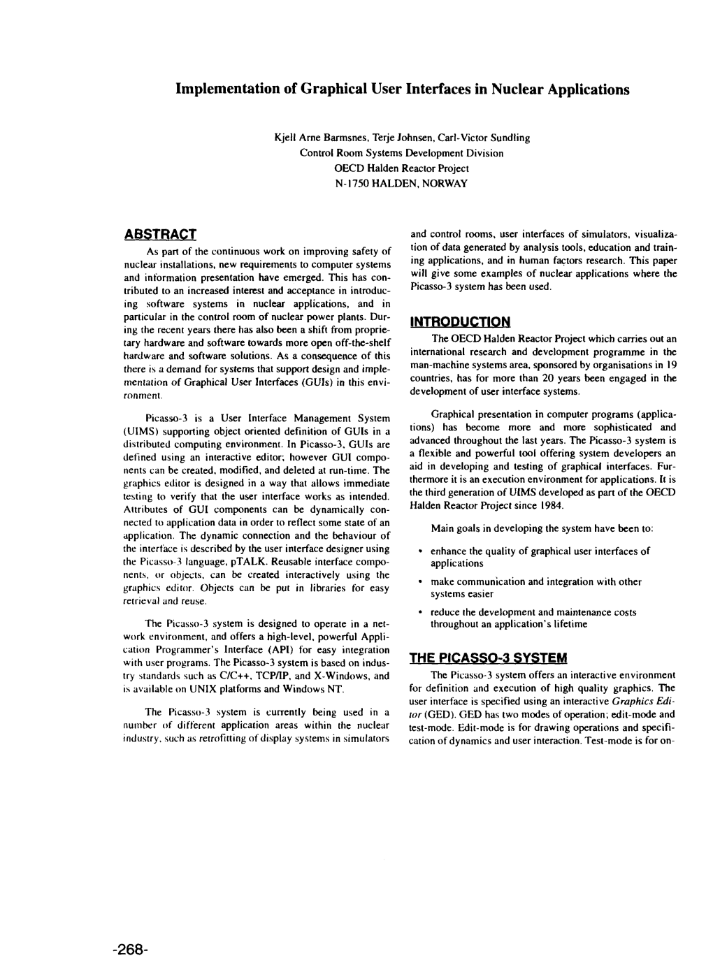 Implementation of Graphical User Interfaces in Nuclear Applications