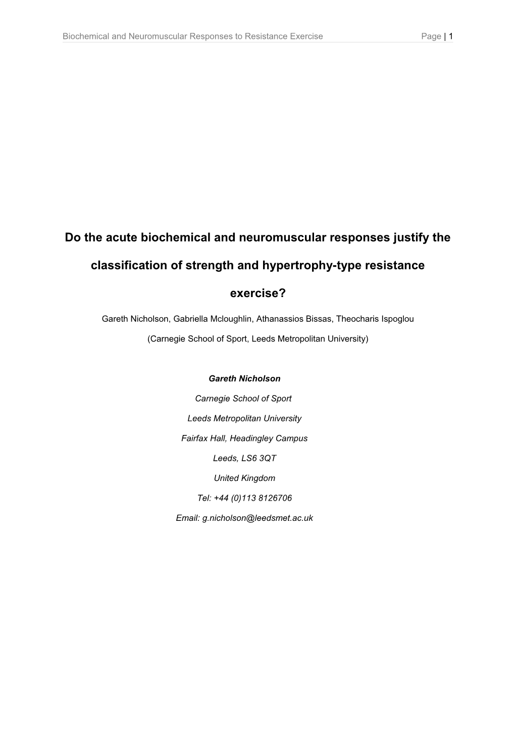 Biochemical and Neuromuscular Responses to Resistance Exercise Page 29